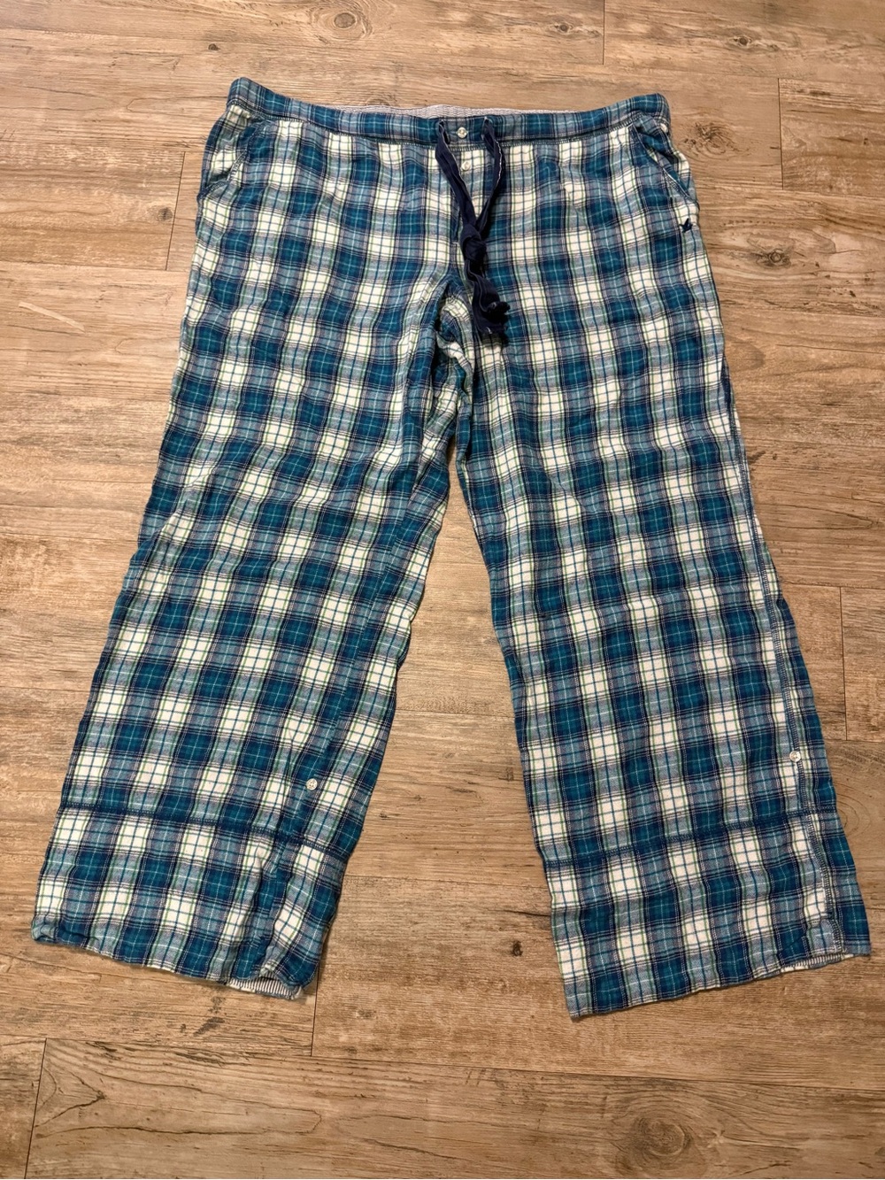 aerie Blue, Green, & White Plaid Lounge Pants Vintage Y2K